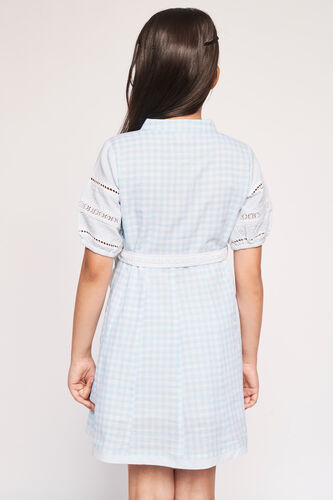 Blue Checks Flared Dress, , image 7